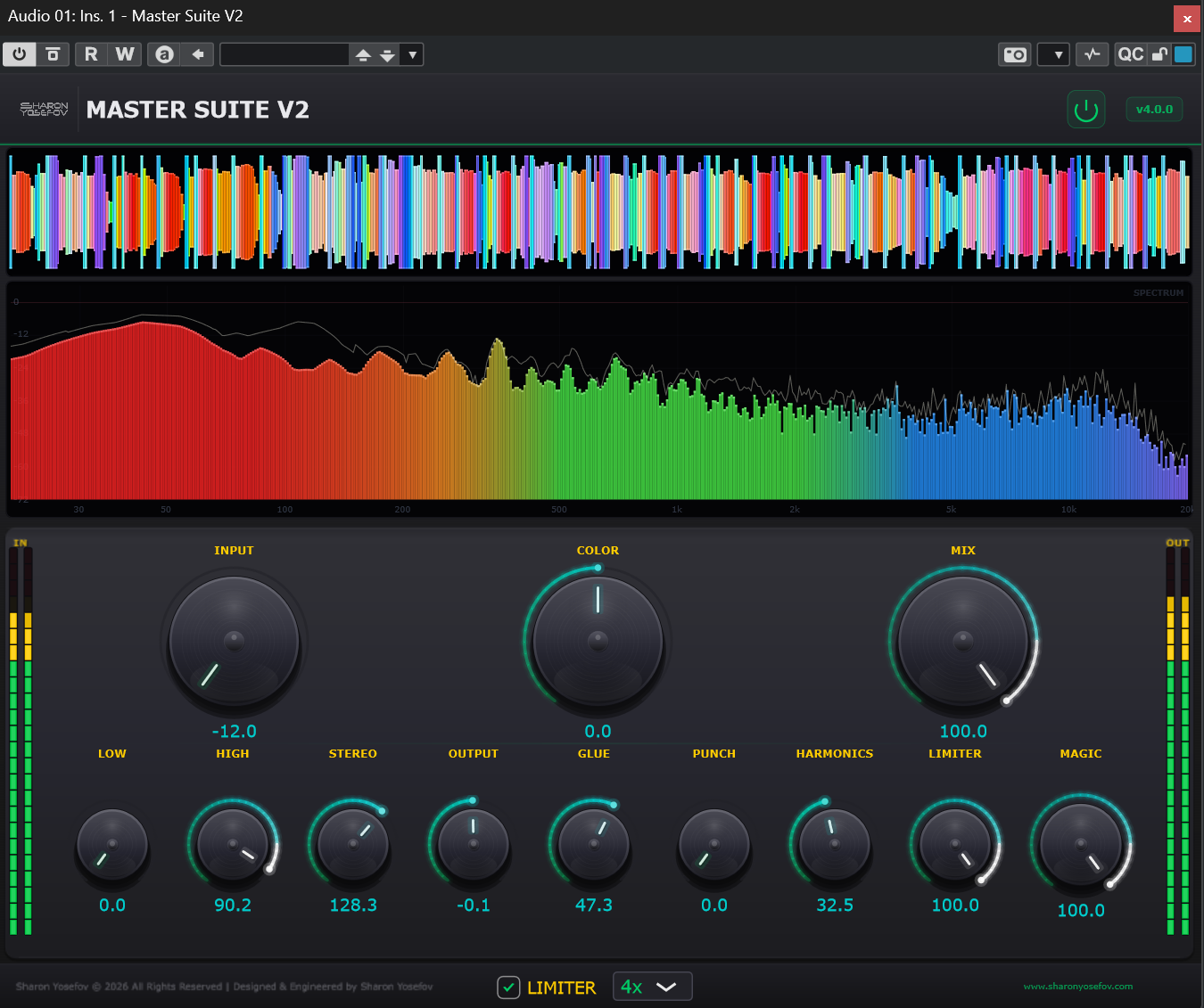 Master Suite V2 interface